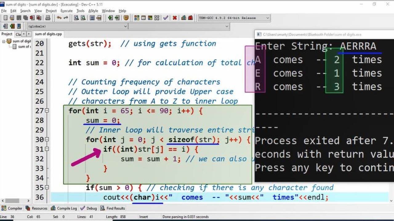 Amount Of Characters In String Cpp Tutorial