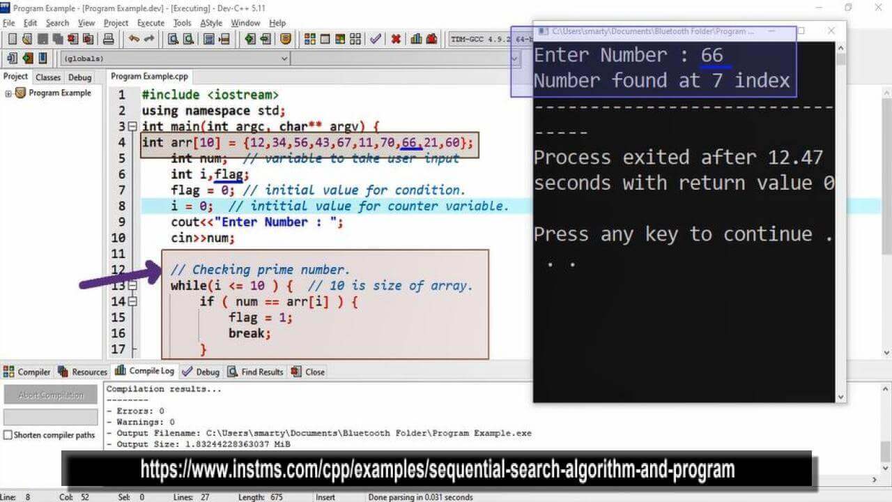 Sequential Search Algorithm And Program Cpp Tutorial