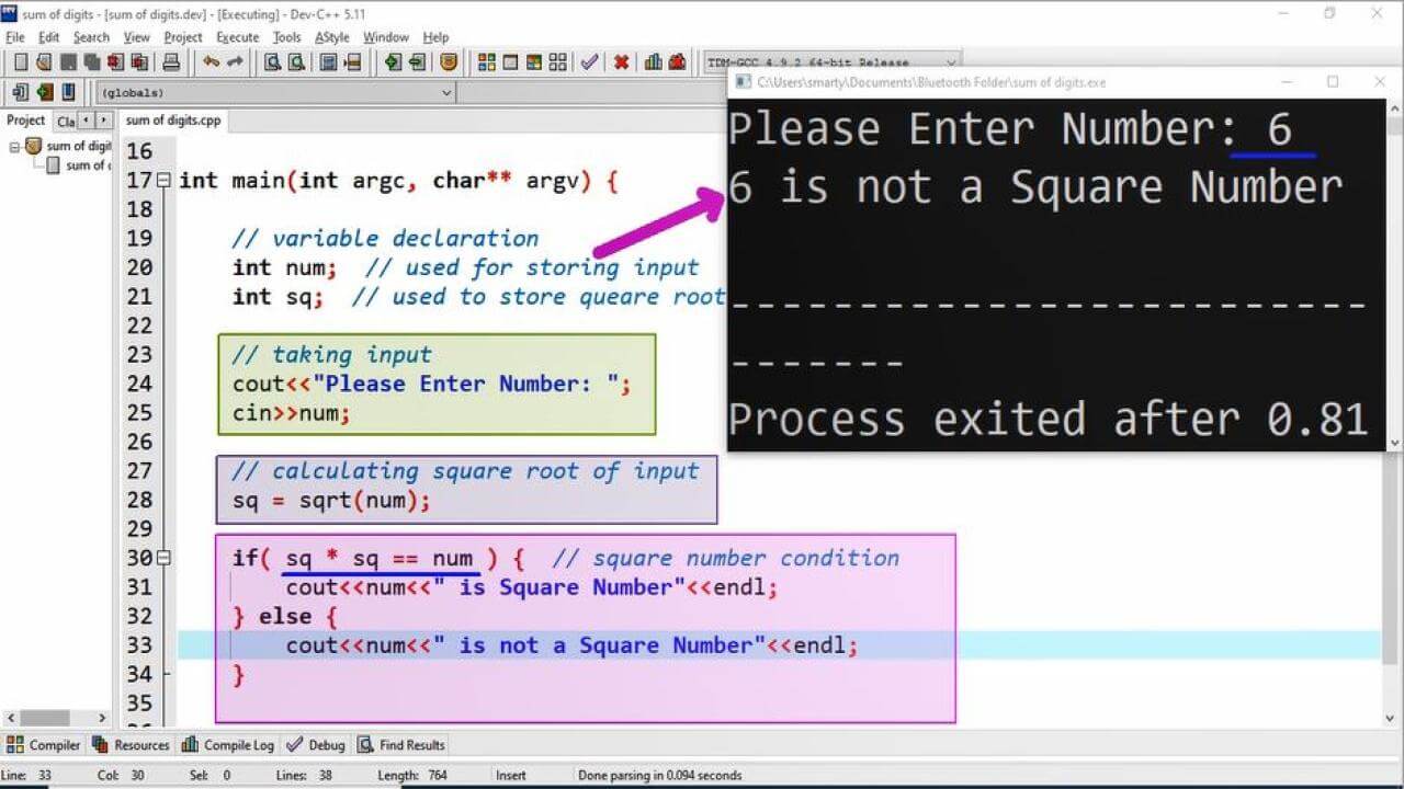 Perfect Square Numbers Cpp Tutorial